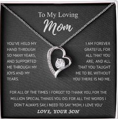 Elegant Heart Pendant Necklace Gift Set for Mom