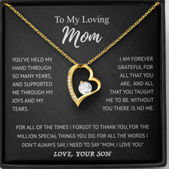 Elegant Heart Pendant Necklace Gift Set for Mom